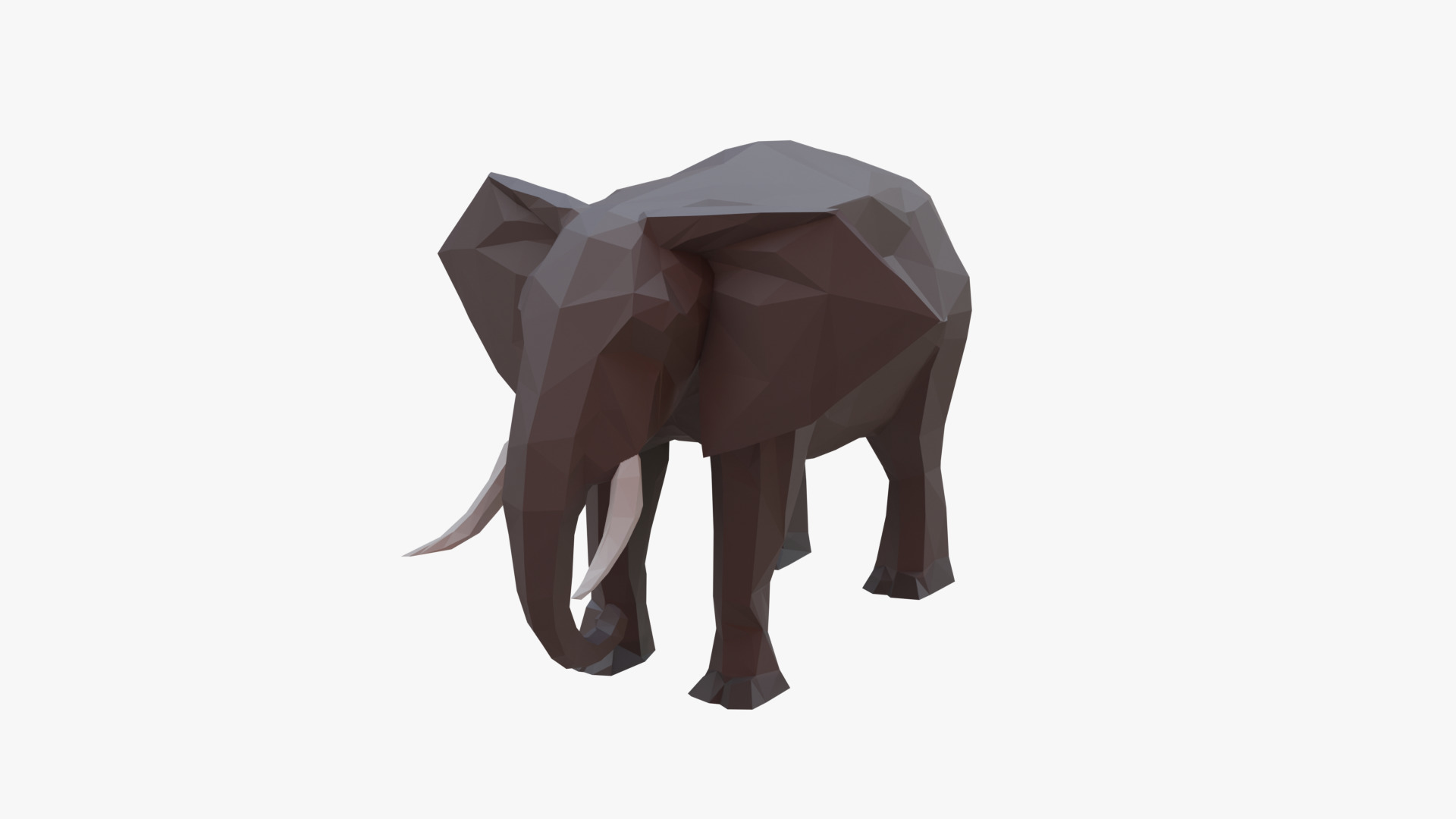 Elephant low poly Low-poly 3D model_1