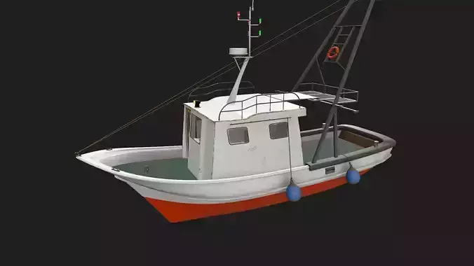 Fishing Boat PBR Low-poly 3D model