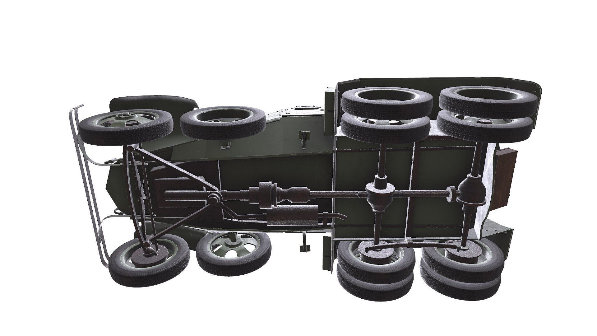 BA-10 Heavy Armored Car Low-poly PBR Low-poly 3D model_26