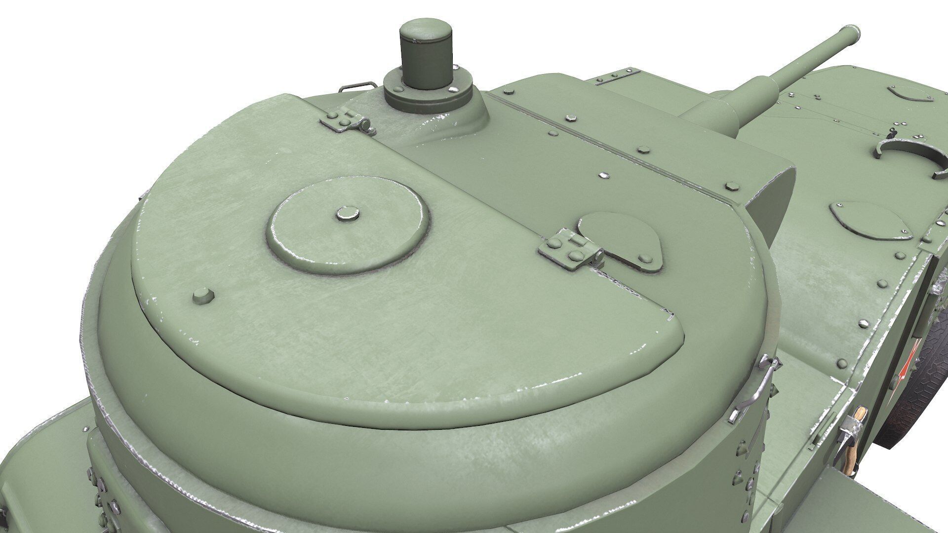 BA-10 Heavy Armored Car Low-poly PBR Low-poly 3D model_21