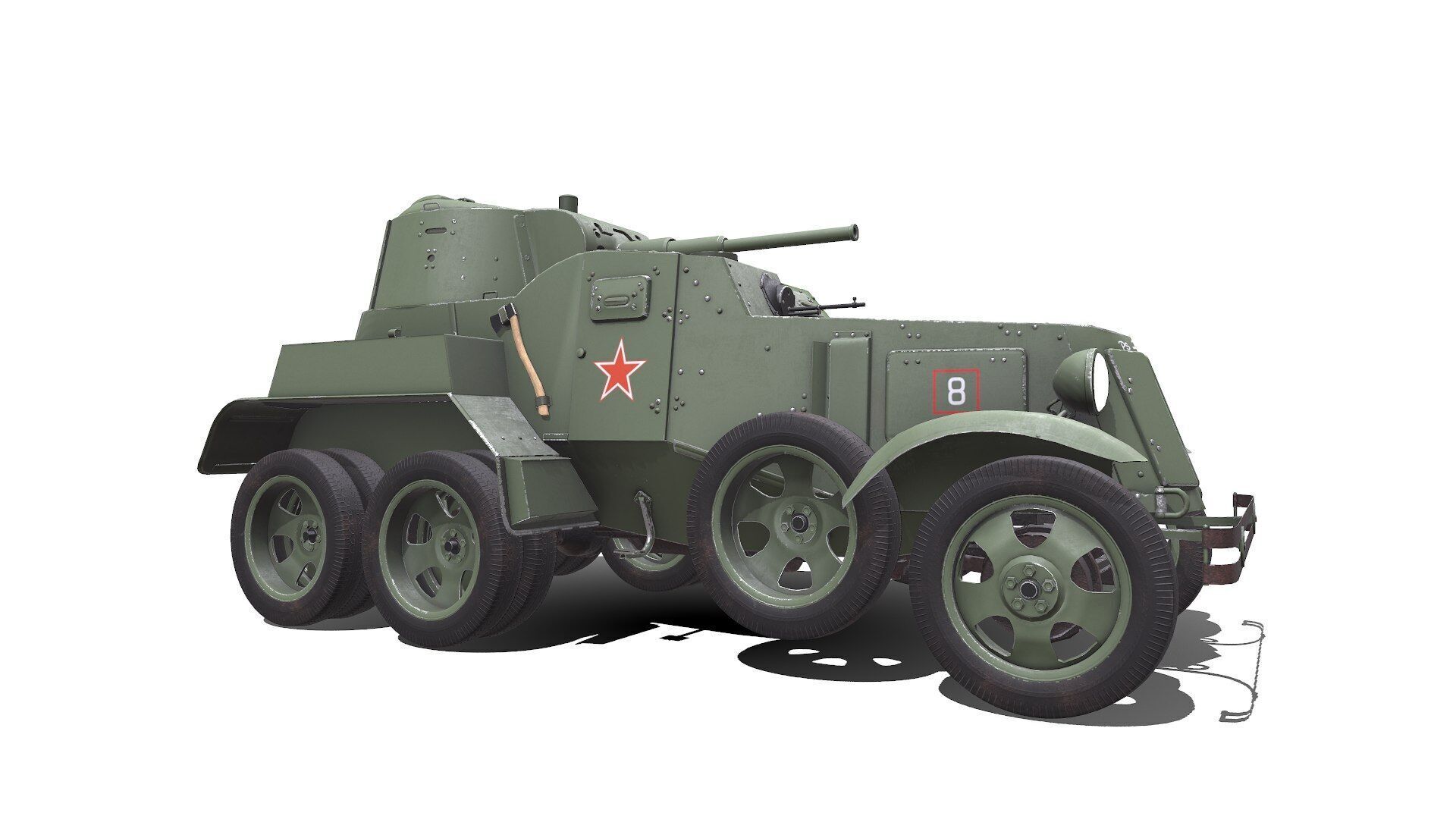 BA-10 Heavy Armored Car Low-poly PBR Low-poly 3D model_13