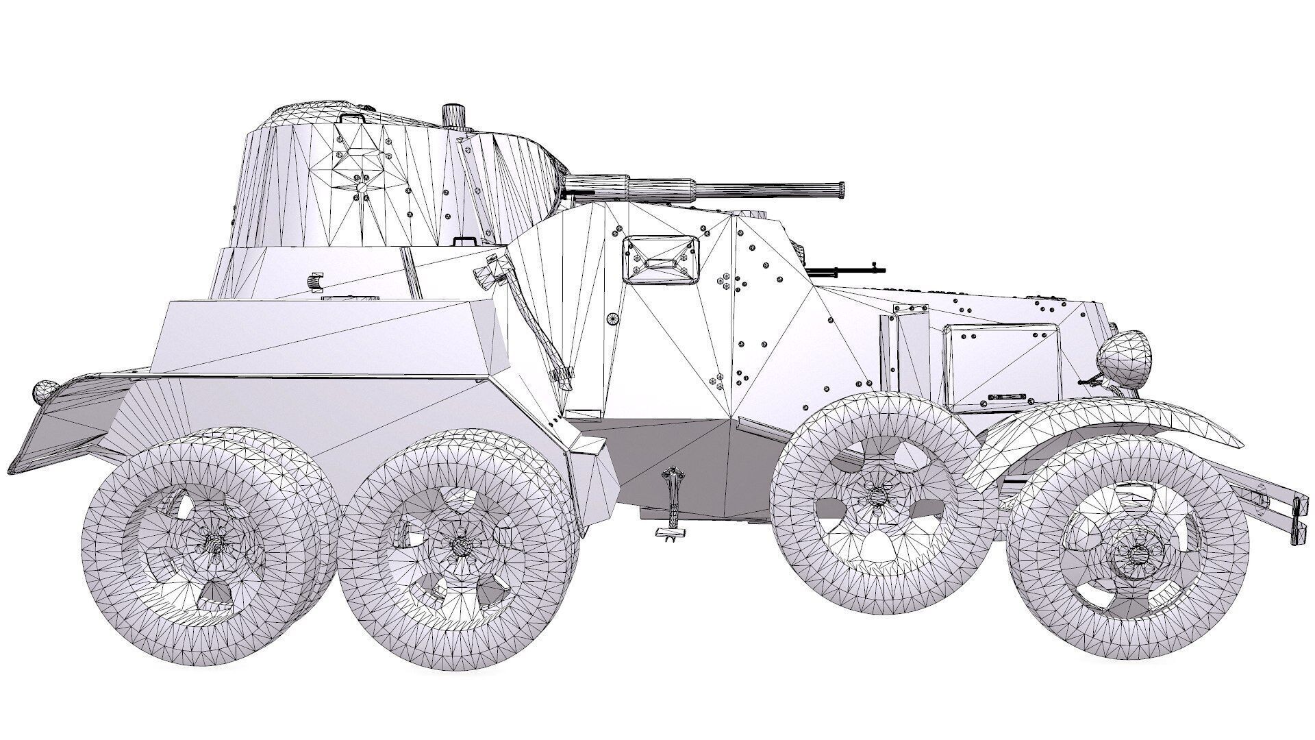 BA-10 Heavy Armored Car Low-poly PBR Low-poly 3D model_32