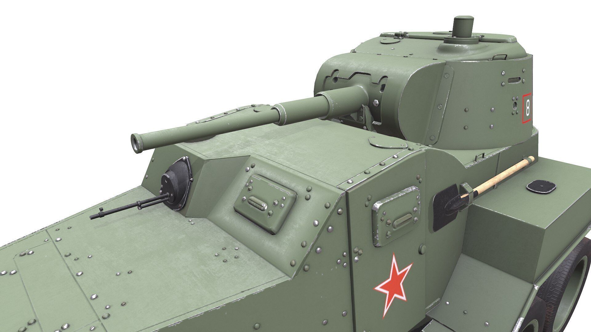 BA-10 Heavy Armored Car Low-poly PBR Low-poly 3D model_18