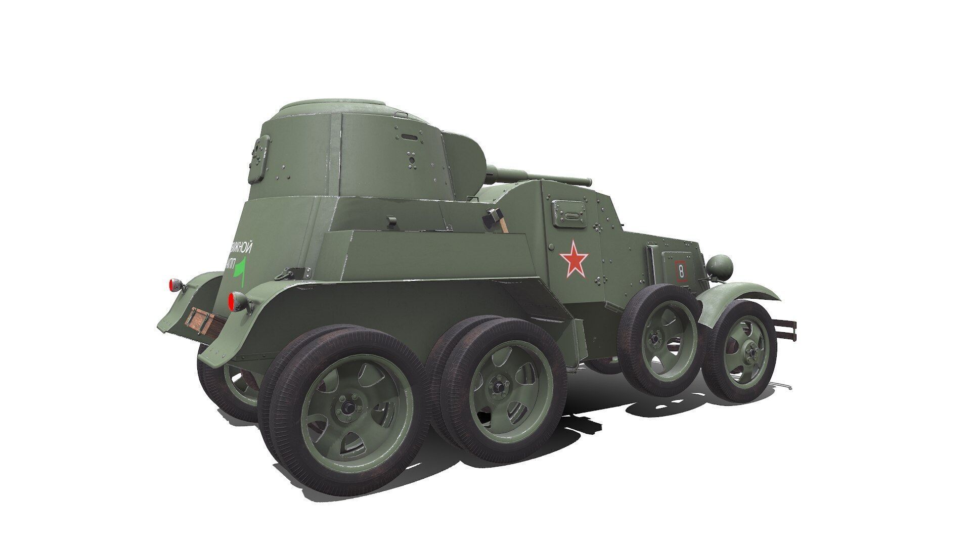 BA-10 Heavy Armored Car Low-poly PBR Low-poly 3D model_10