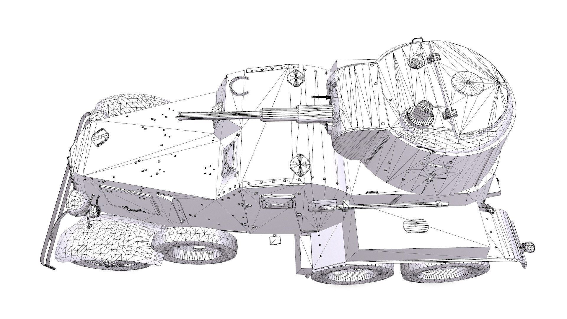 BA-10 Heavy Armored Car Low-poly PBR Low-poly 3D model_31