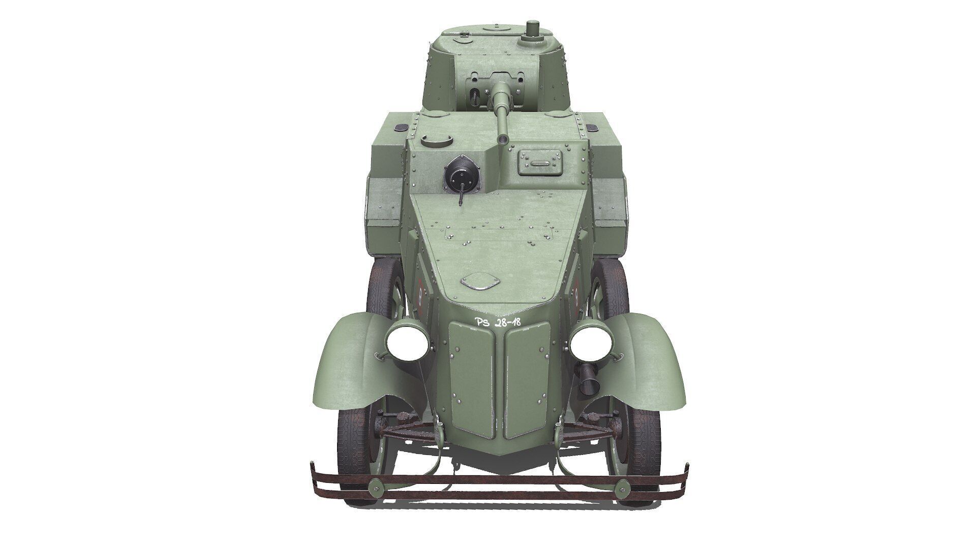 BA-10 Heavy Armored Car Low-poly PBR Low-poly 3D model_16