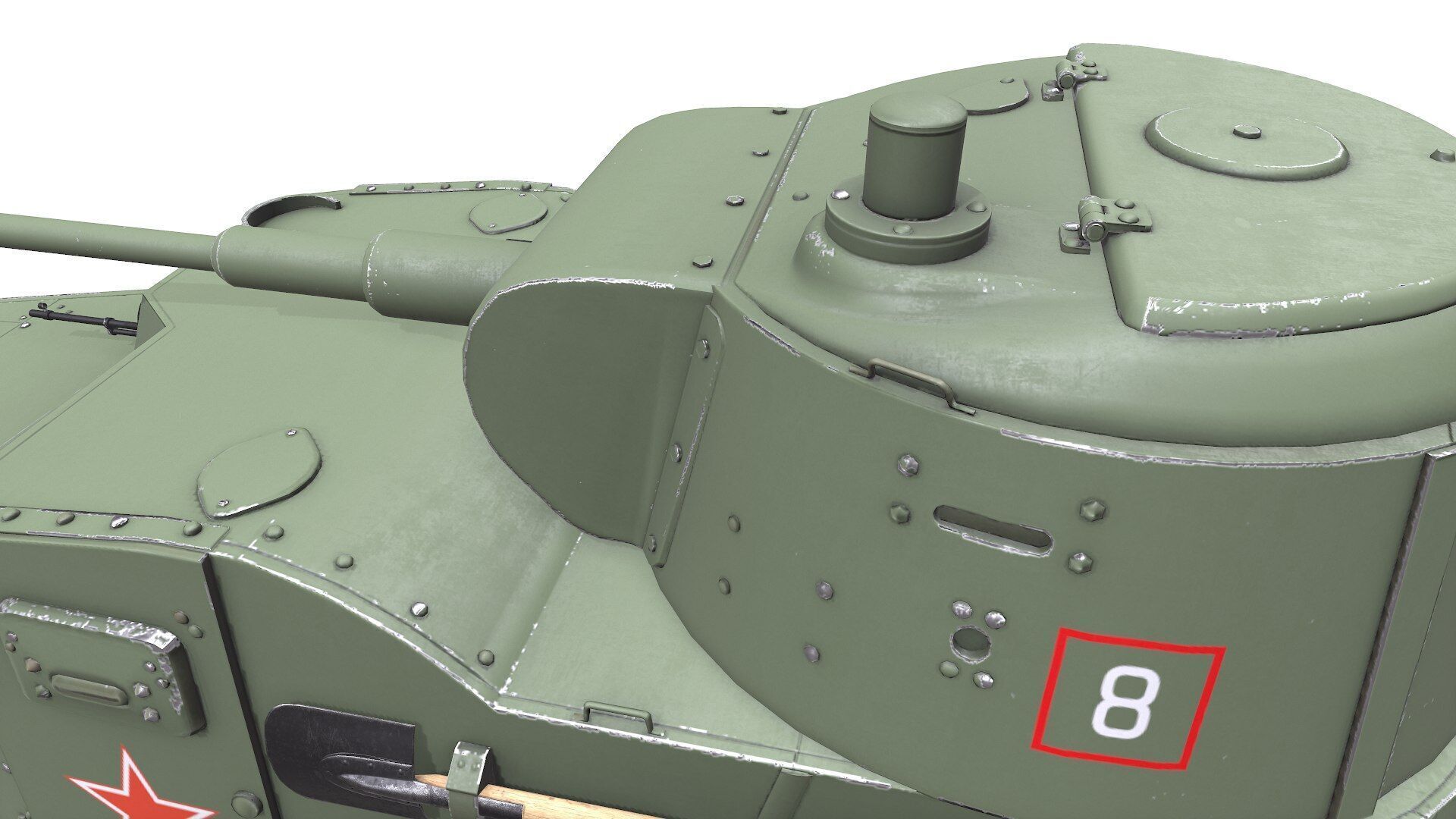 BA-10 Heavy Armored Car Low-poly PBR Low-poly 3D model_20