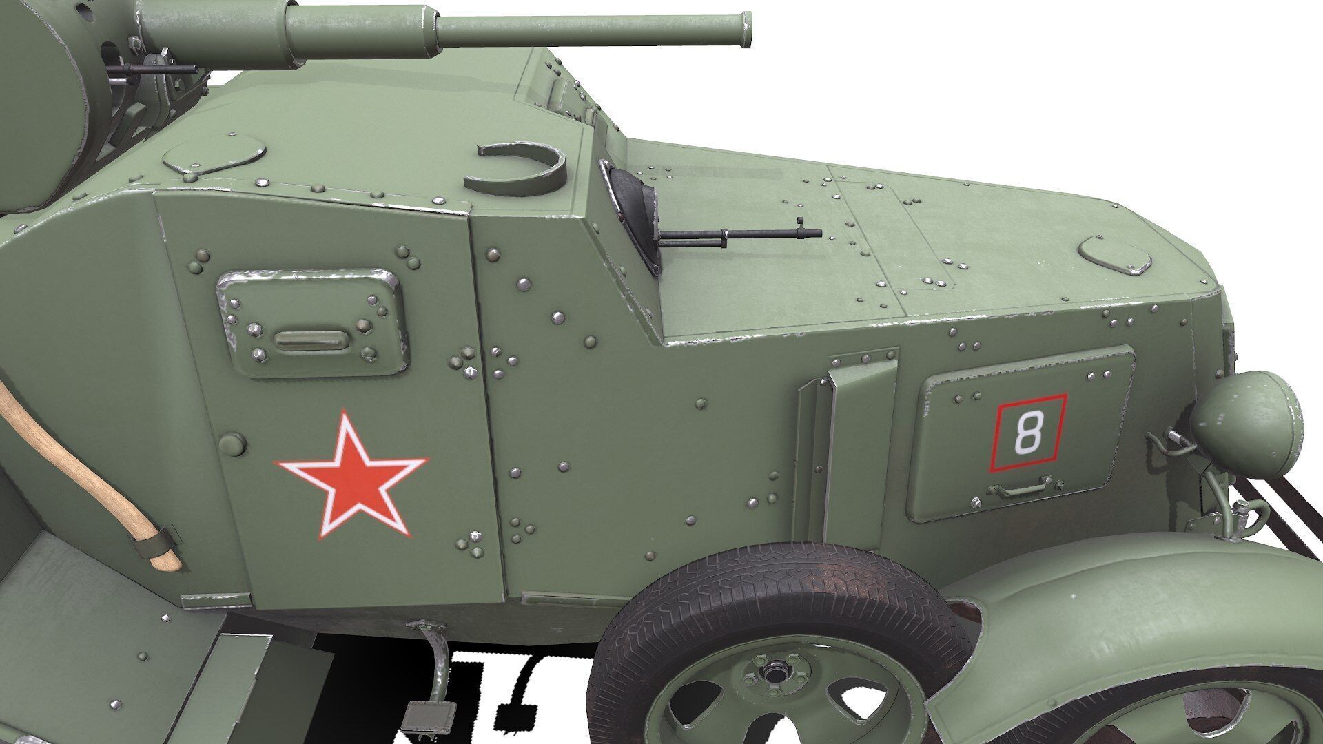 BA-10 Heavy Armored Car Low-poly PBR Low-poly 3D model_24