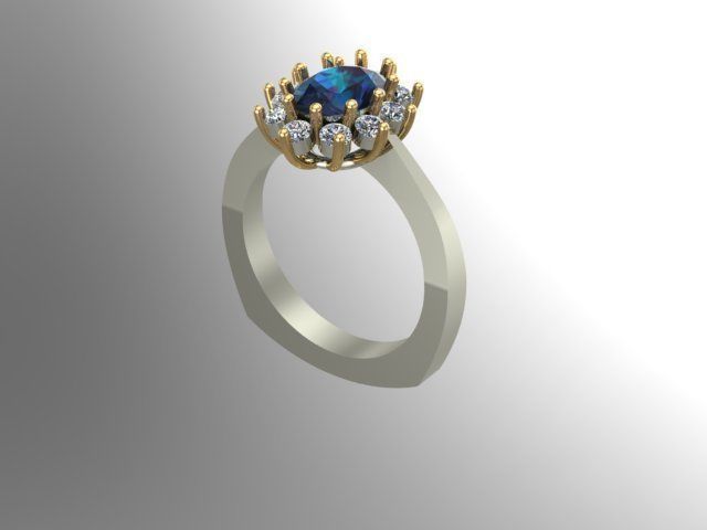 saphire diamond antraj ring 3D print model