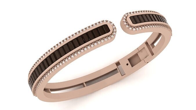 Bracelet - Bangle - 0044 - baguette 3D print model