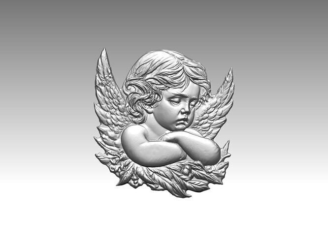 angel wings relief 3D print model