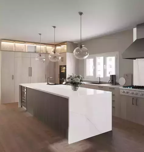 360 Modern Kitchen Interior Panorama Immersive Design Scene