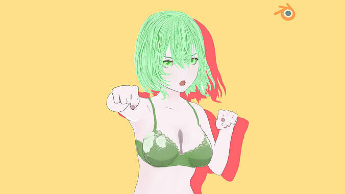 Hot Anime Girl in Swimswear Low-poly 3D model