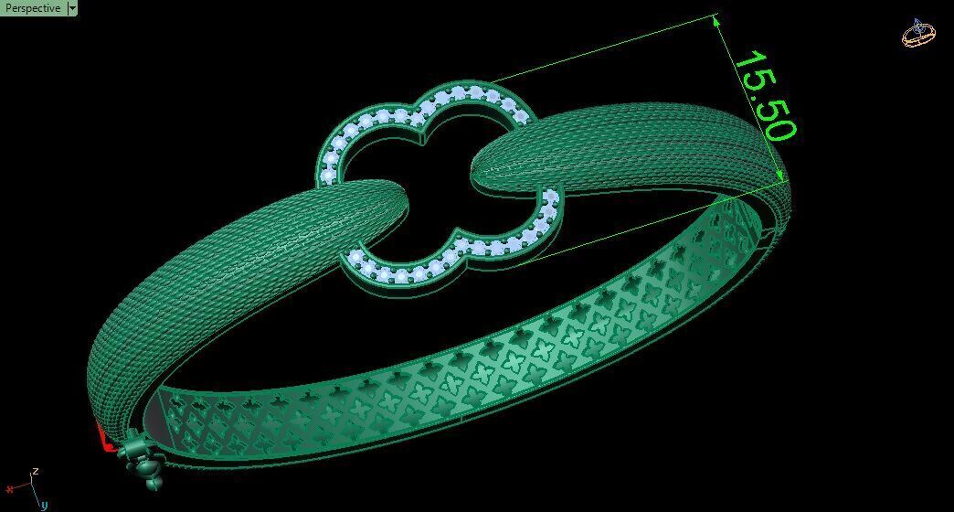 Bracelet 0032 - Snake skin 3D print model_9