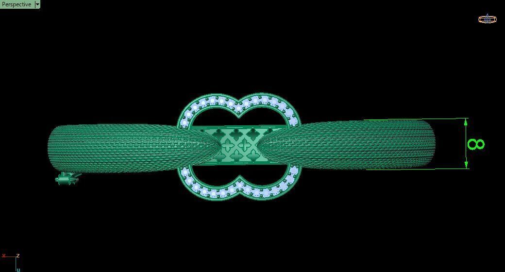 Bracelet 0032 - Snake skin 3D print model_11