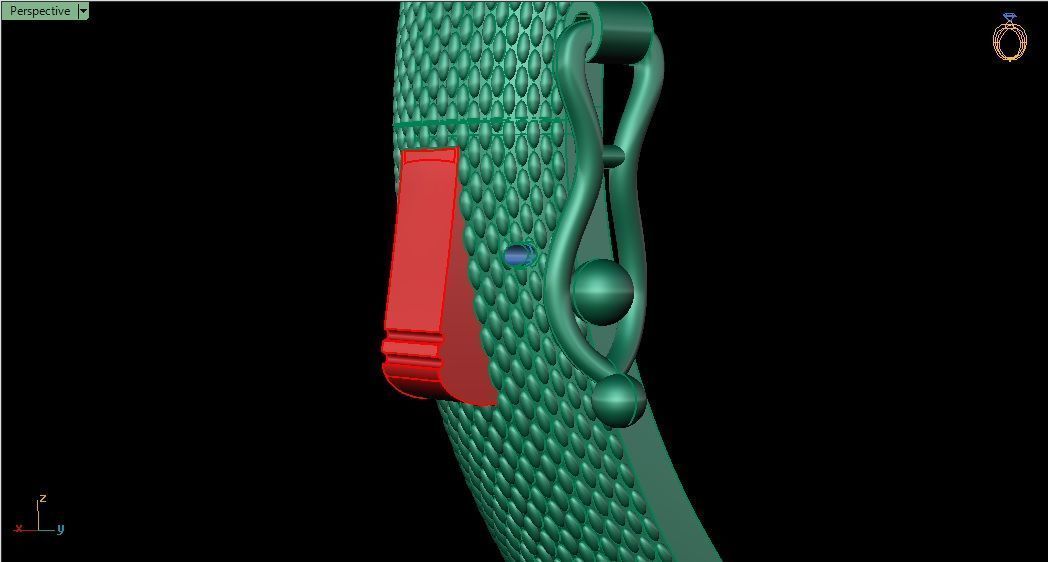 Bracelet 0032 - Snake skin 3D print model_15