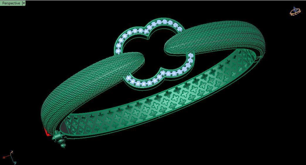 Bracelet 0032 - Snake skin 3D print model_8