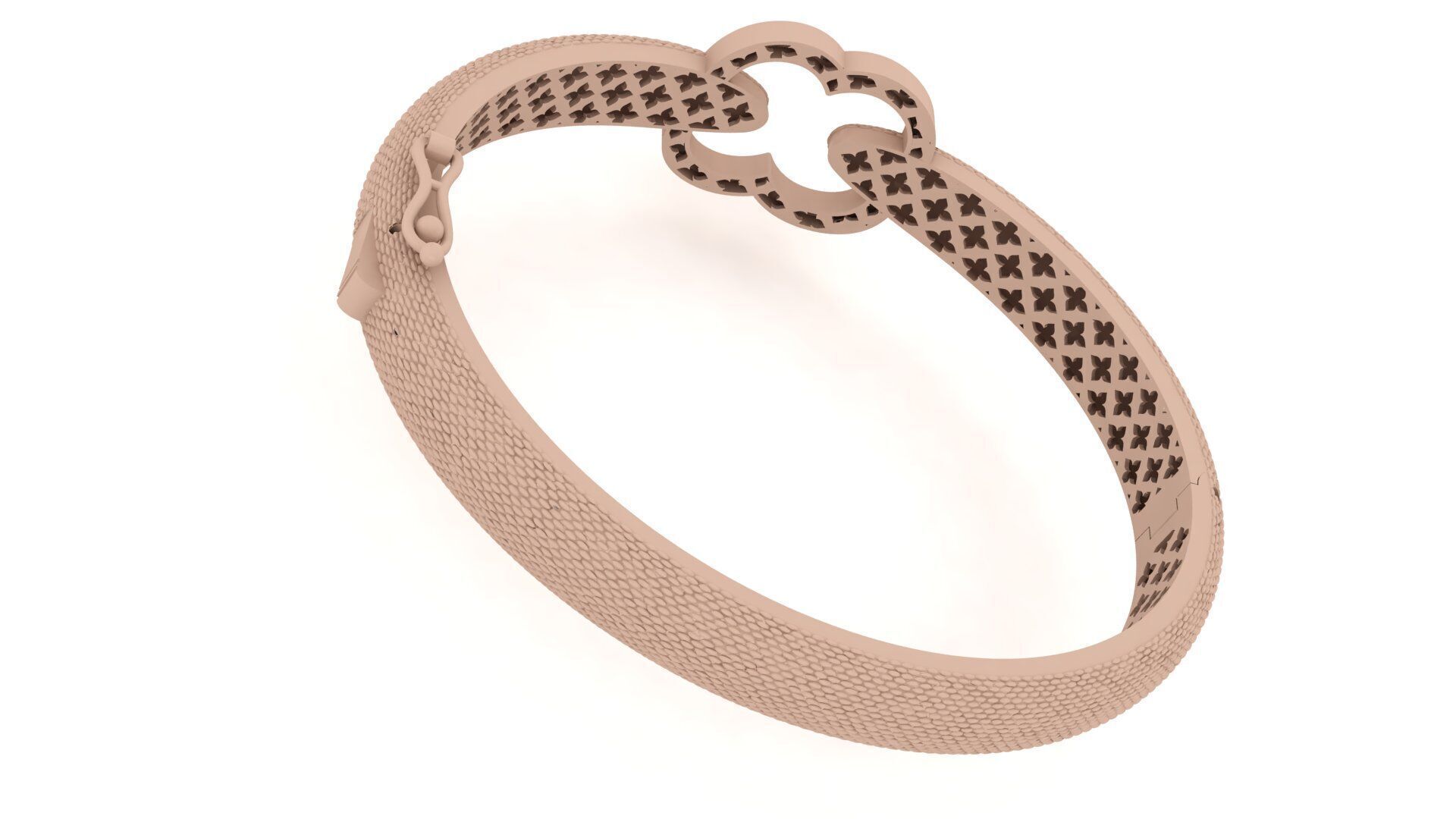 Bracelet 0032 - Snake skin 3D print model_5