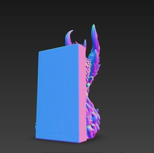 Flaming Dragon Bust Bookend 3D model_17