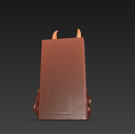 Flaming Dragon Bust Bookend 3D model_11