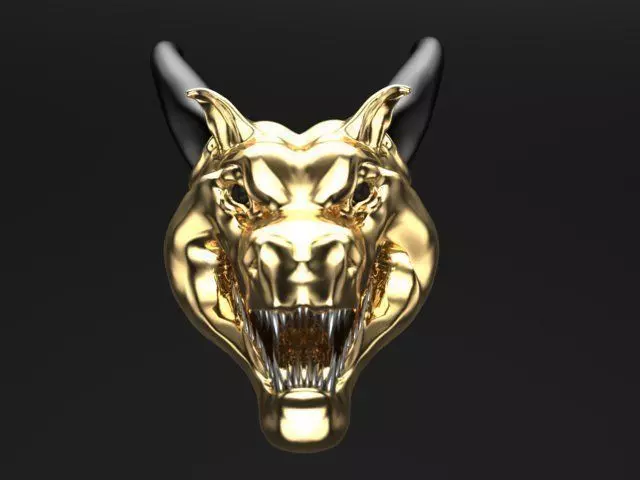 dragon gold head Free 3D model_0