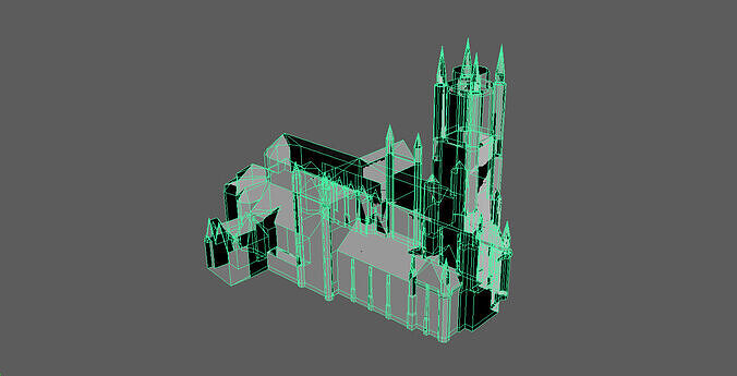 Saint Bavo Cathedral  Ghent Low-poly 3D model 6