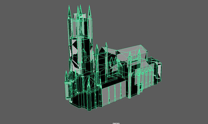 Saint Bavo Cathedral  Ghent Low-poly 3D model 5