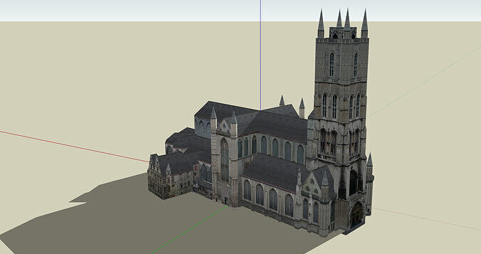Saint Bavo Cathedral  Ghent Low-poly 3D model 4