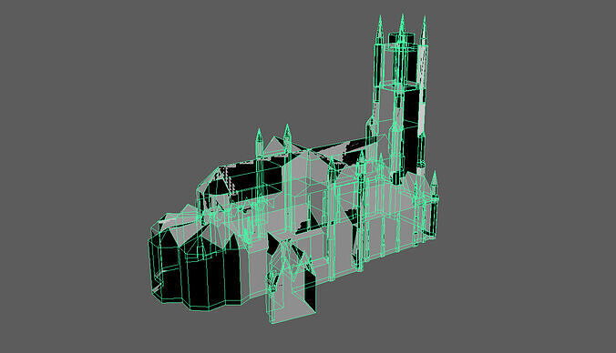 Saint Bavo Cathedral  Ghent Low-poly 3D model 7