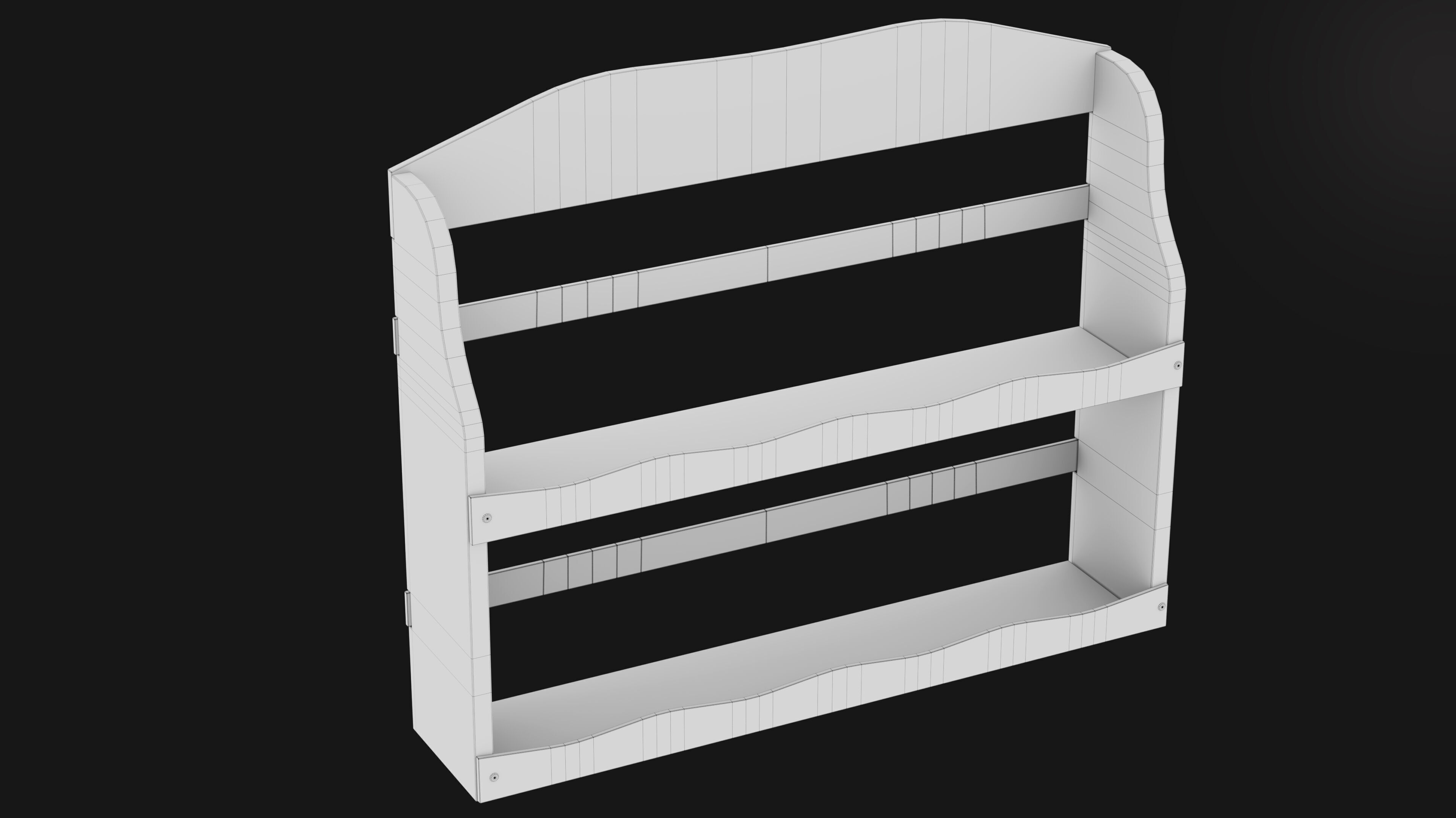 Vintage Floral Spice Rack Game Ready PBR 3D Model Low-poly 3D model_10