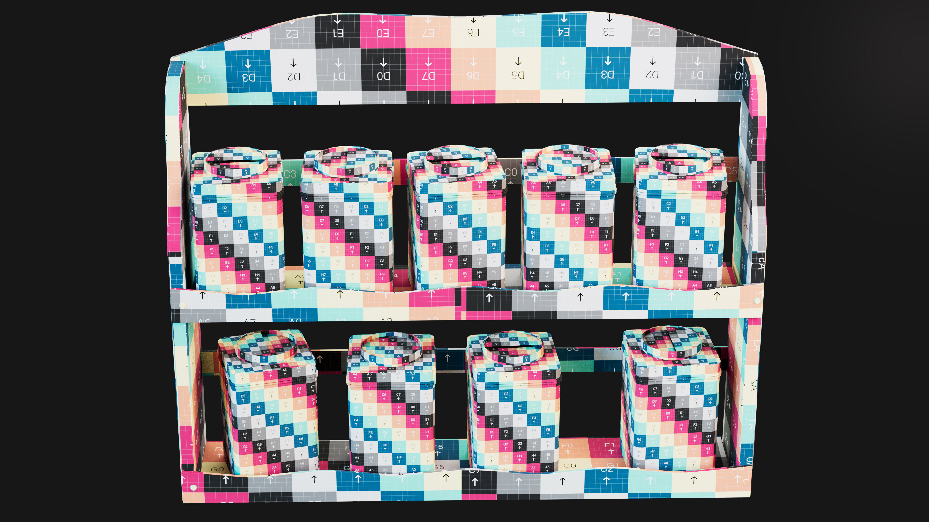 Vintage Floral Spice Rack Game Ready PBR 3D Model Low-poly 3D model_8