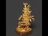 Chinese golden bamboo display stand  3D  3D model_1