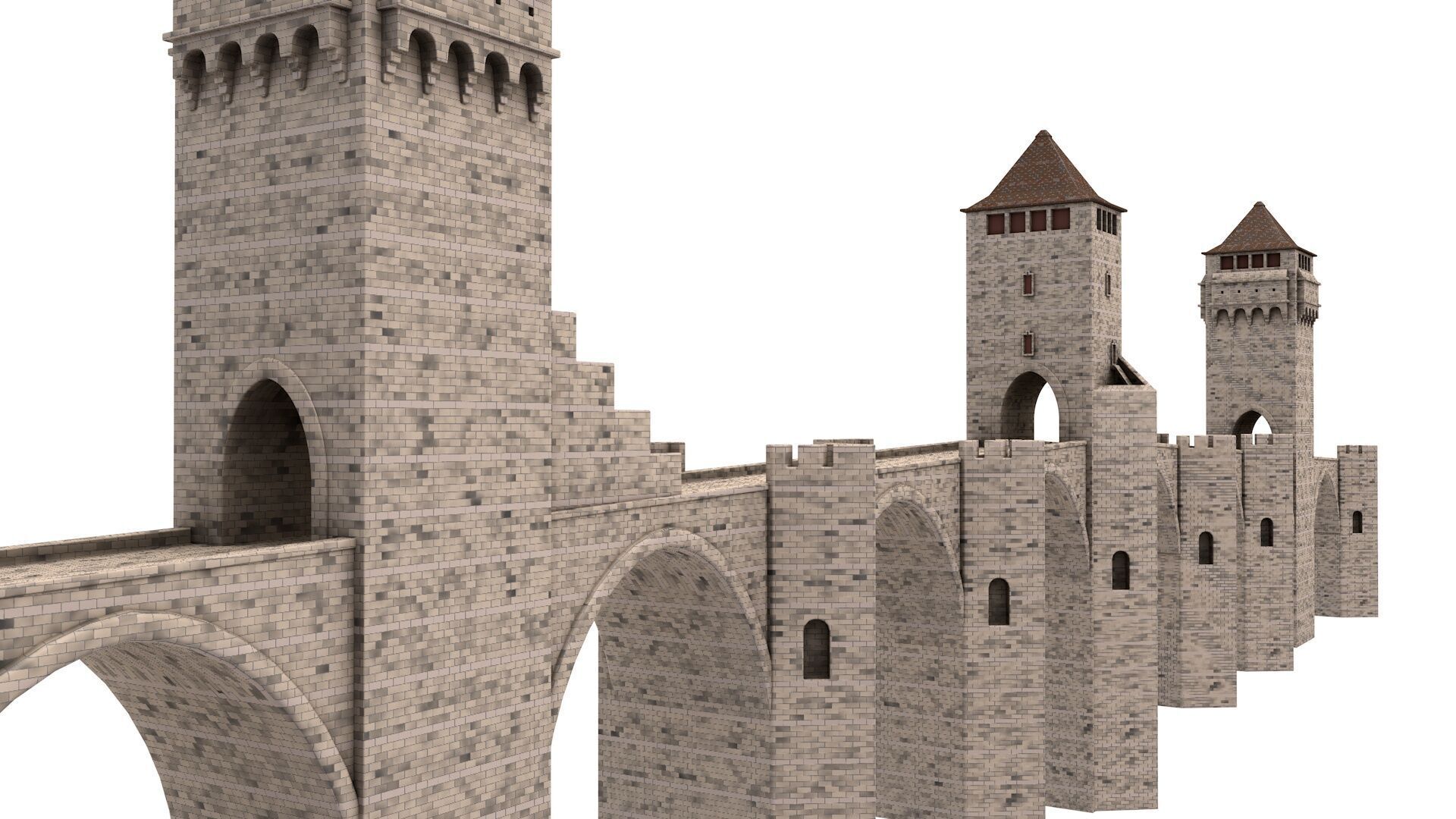 Pont Valentre Bridge 3D model_1