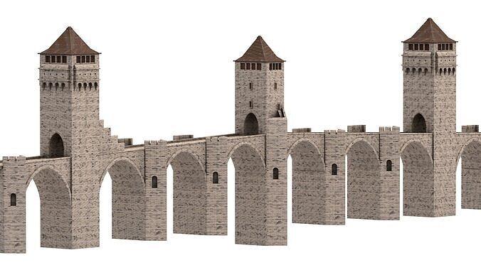 Pont Valentre Bridge 3D model