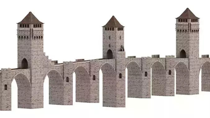 Pont Valentre Bridge 3D model