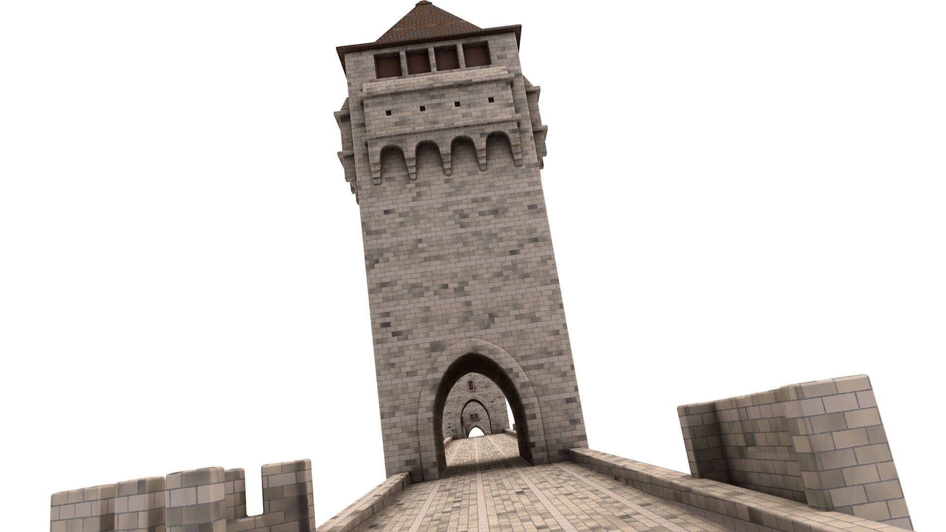 Pont Valentre Bridge 3D model_5