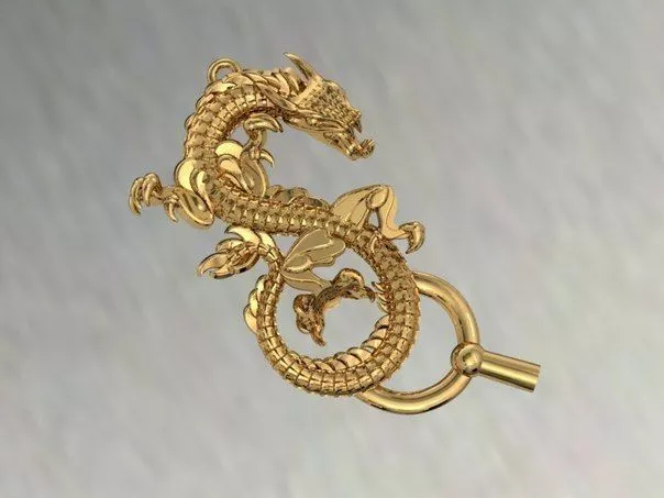 Dragon chinese pendant Free 3D model
