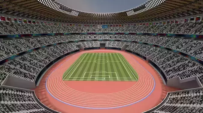 Tokyo National Olympic Stadium Football Field 3D model