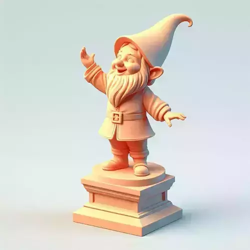 1053Fairy Tale Gnome Color Full Body Figurine on Base