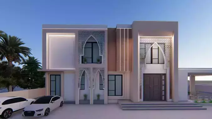 Arabic Style Villa Design A51 DWG SketchUp 3D model