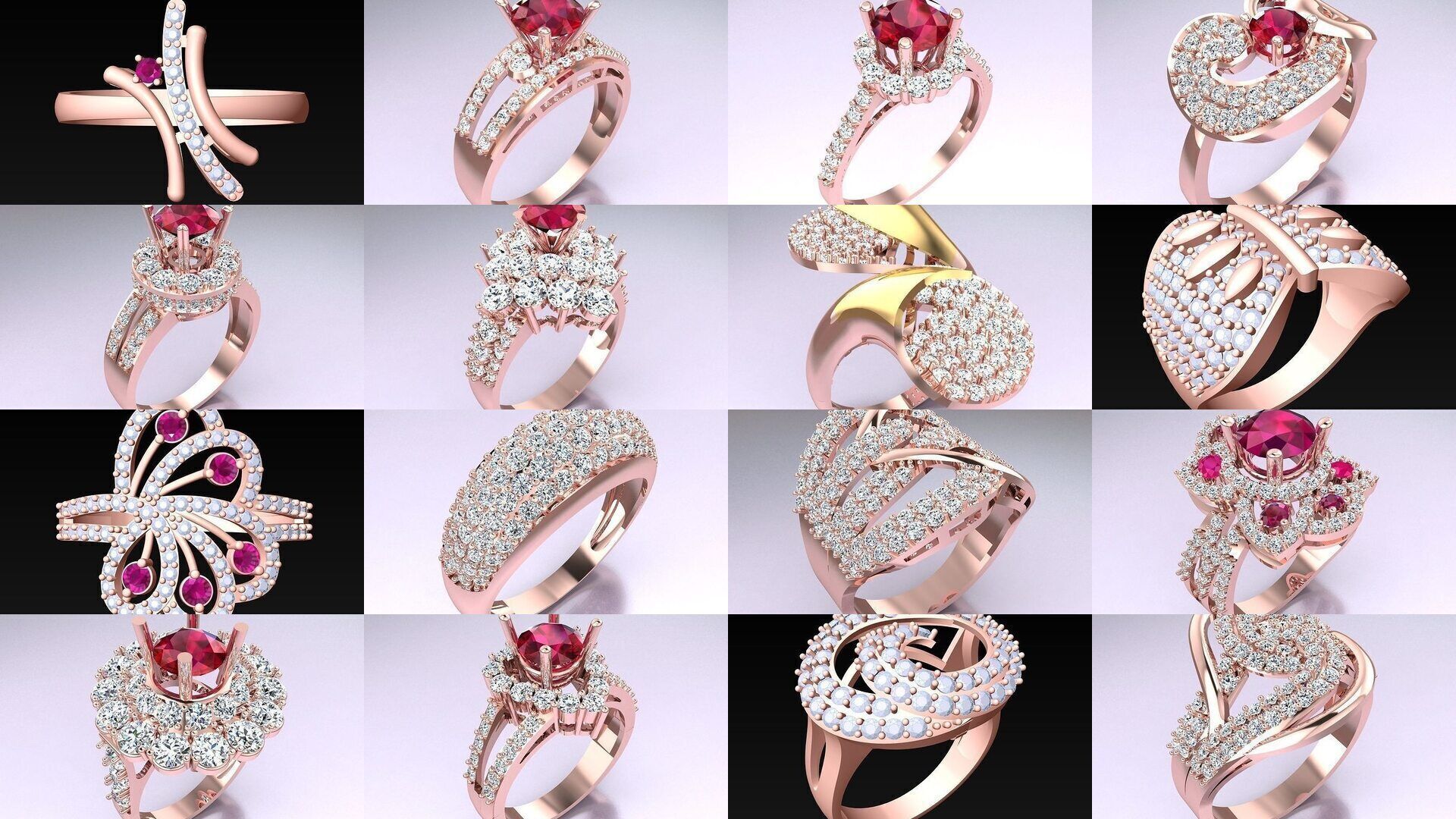 Collection 3d Ring Jewellery - 100 Womens Rings N27 _5