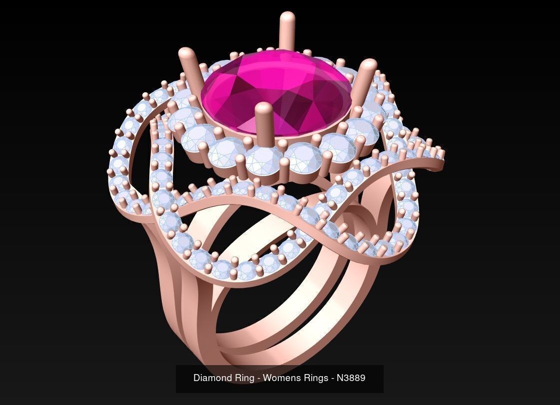 Collection 3d Ring Jewellery - 100 Womens Rings N27 _101