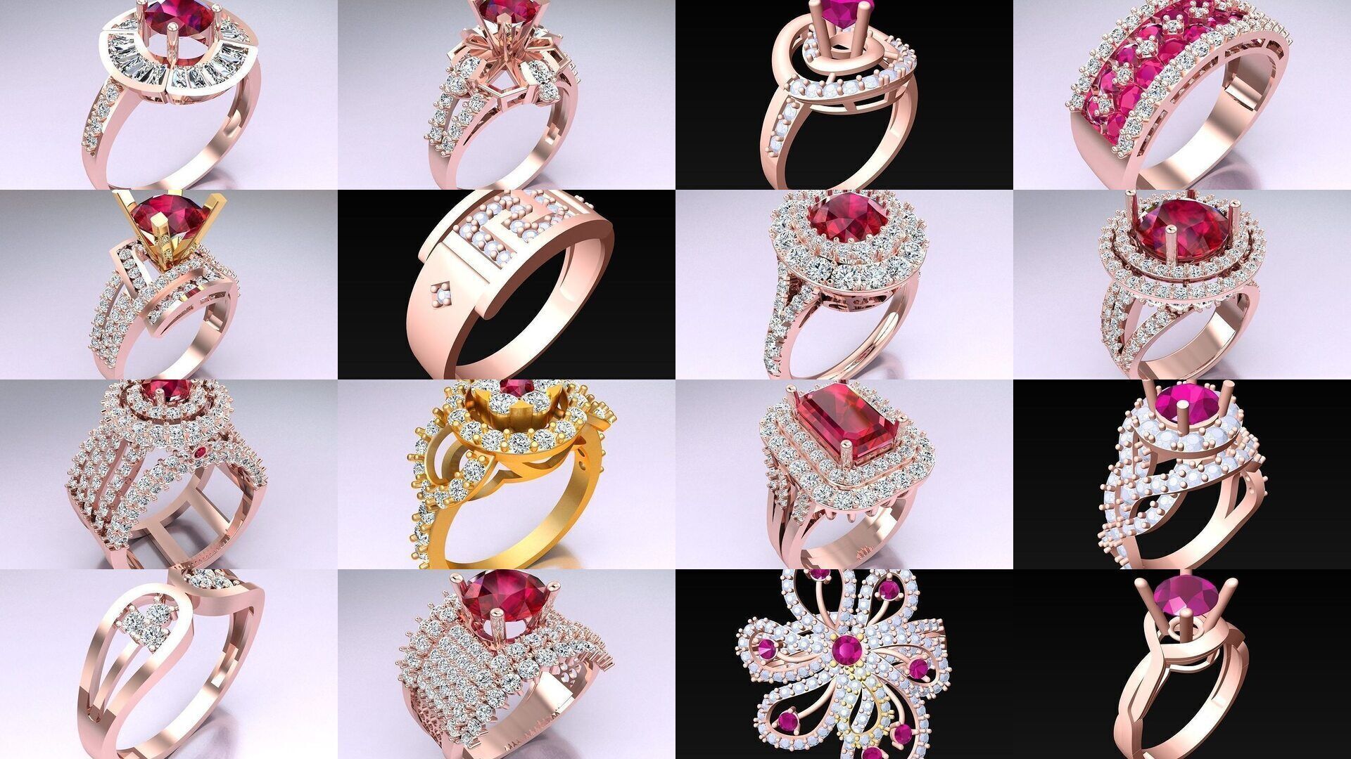 Collection 3d Ring Jewellery - 100 Womens Rings N27 _1
