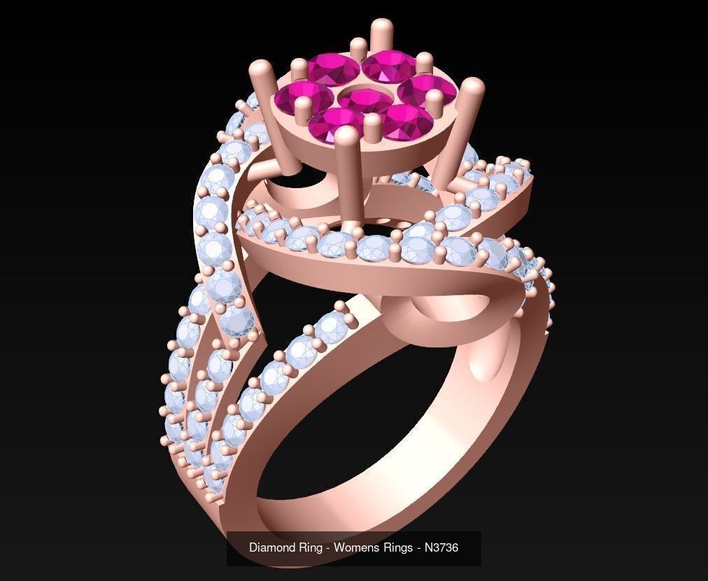 Collection 3d Ring Jewellery - 100 Womens Rings N27 _97