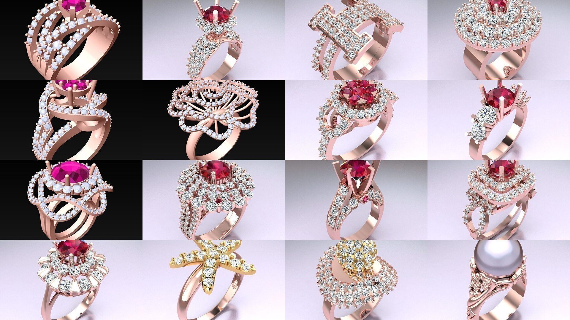 Collection 3d Ring Jewellery - 100 Womens Rings N27 _9
