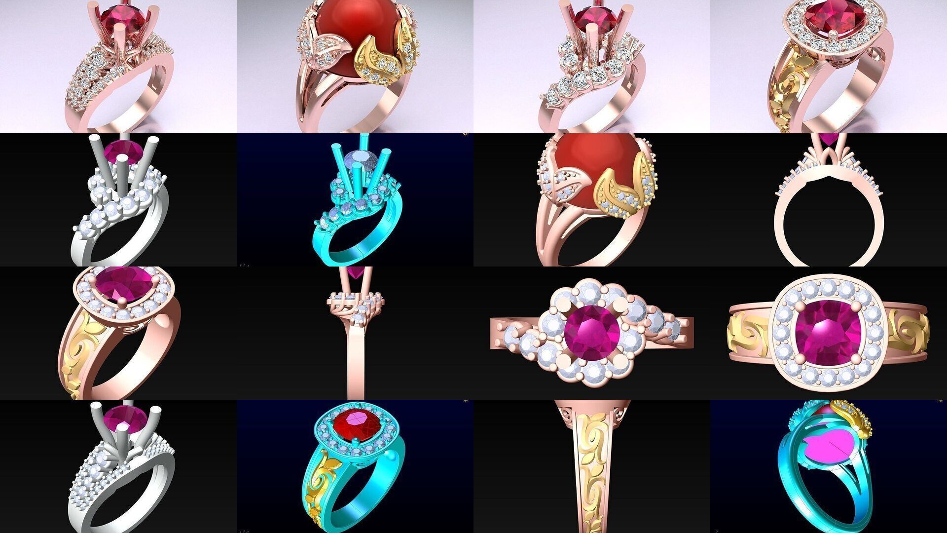 Collection 3d Ring Jewellery - 100 Womens Rings N27 _11
