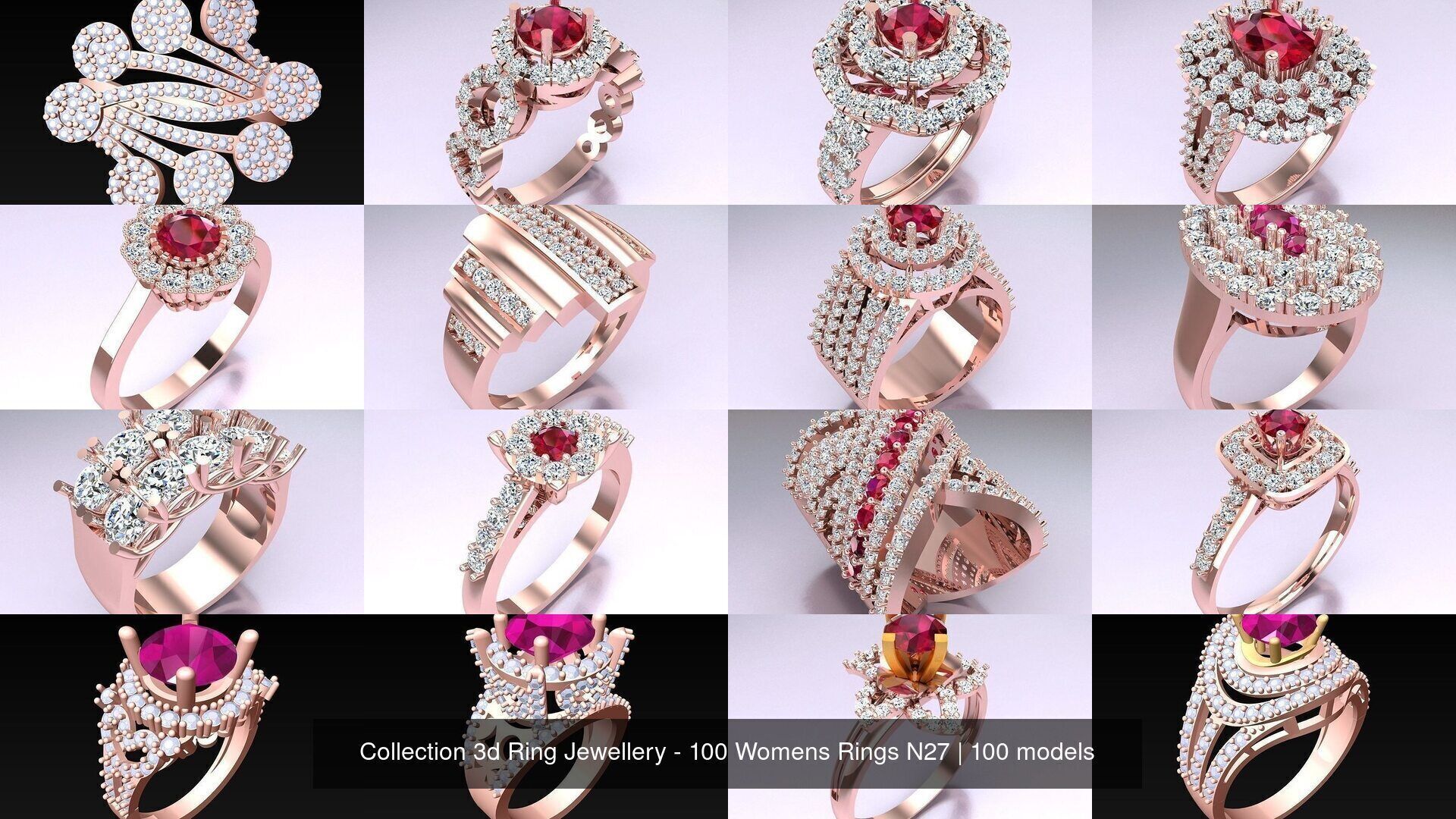 Collection 3d Ring Jewellery - 100 Womens Rings N27 _4