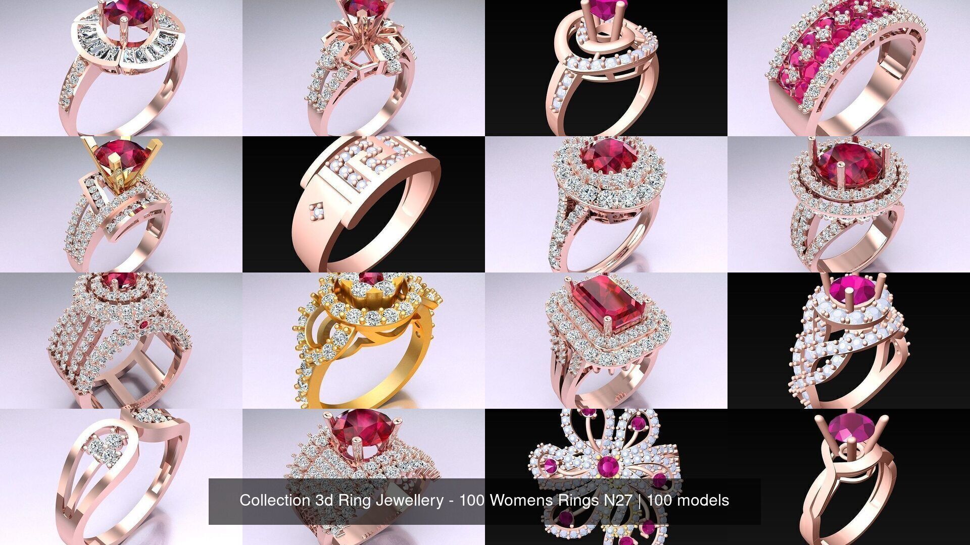 Collection 3d Ring Jewellery - 100 Womens Rings N27 _2