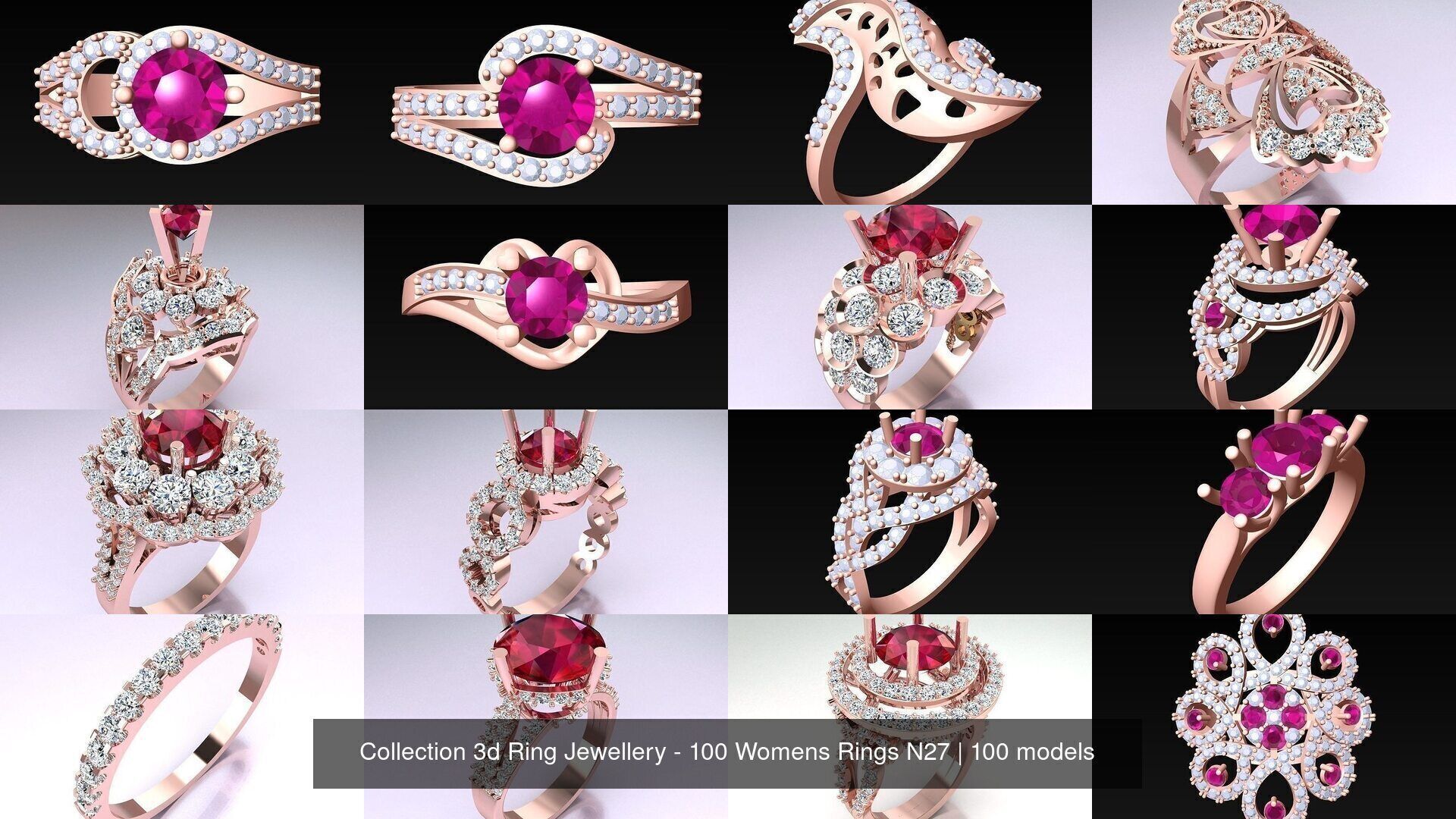 Collection 3d Ring Jewellery - 100 Womens Rings N27 _8
