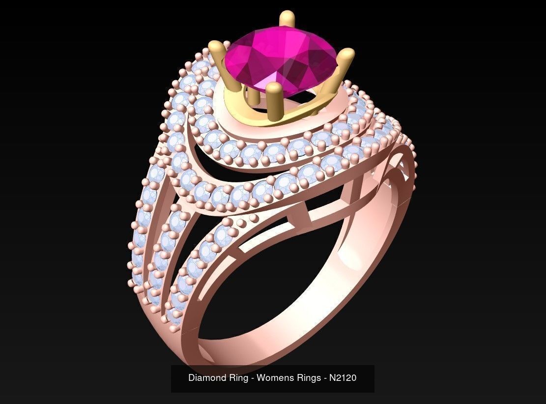 Collection 3d Ring Jewellery - 100 Womens Rings N27 _60
